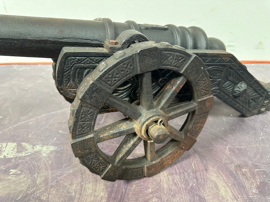 Pair Of Vintage Cast Iron Cannon Models 31W X 10D X 12H [Photo 5]