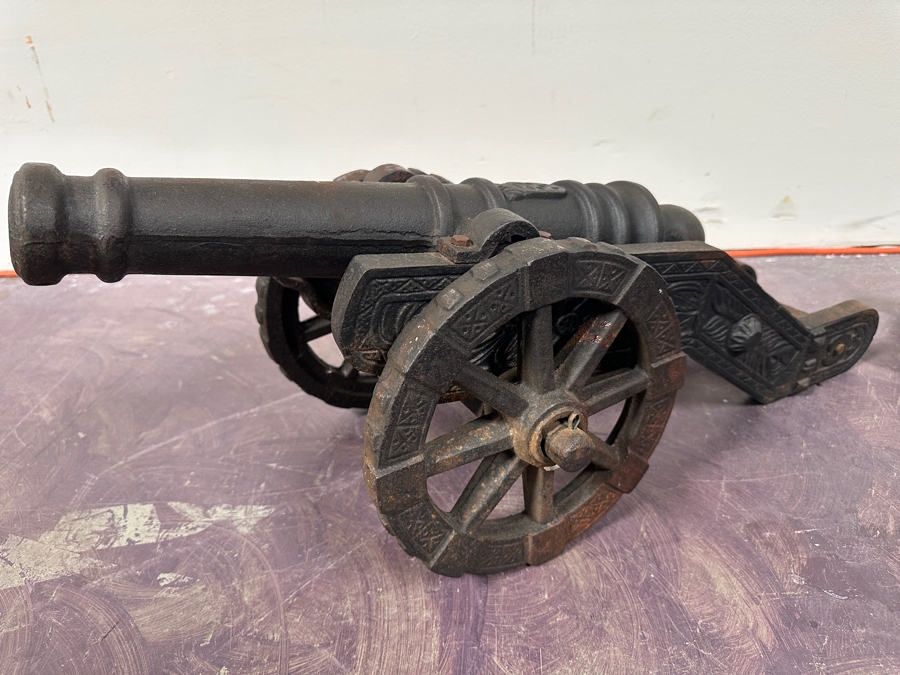 Pair Of Vintage Cast Iron Cannon Models 31W X 10D X 12H [Photo 4]