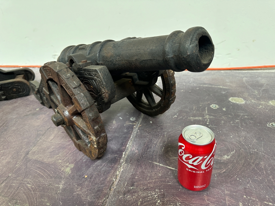 Pair Of Vintage Cast Iron Cannon Models 31W X 10D X 12H [Photo 9]
