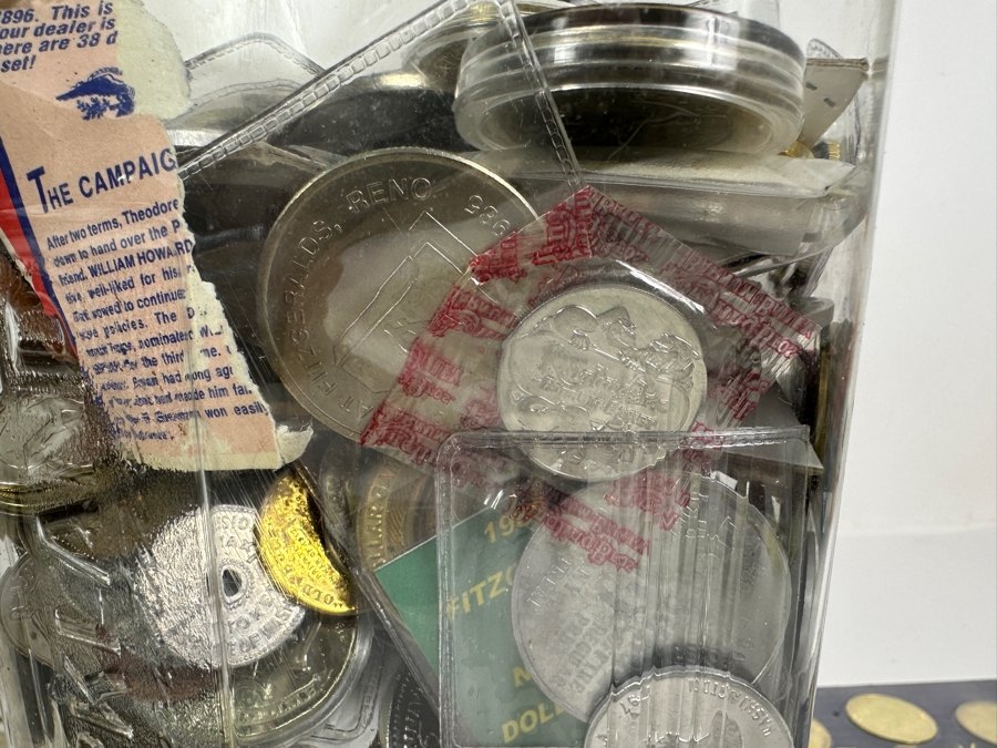 Container Filled With 14 Pounds Plus Of Tokens, Medals & Exonumia [Photo 16]