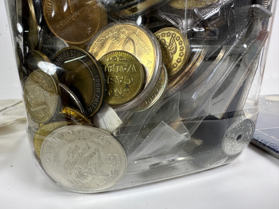 Container Filled With 14 Pounds Plus Of Tokens, Medals & Exonumia [Photo 22]