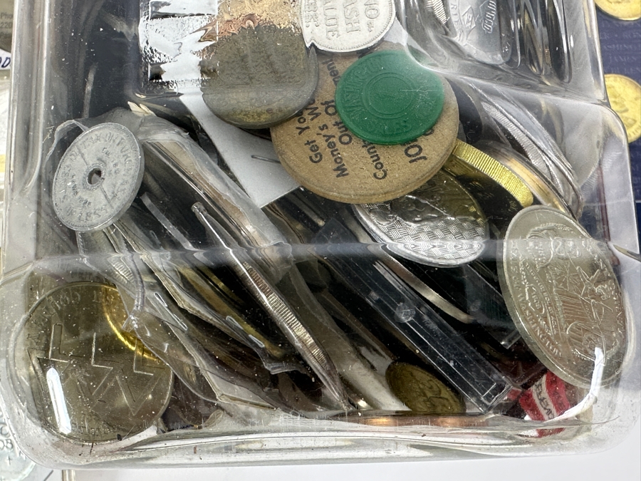 Container Filled With 14 Pounds Plus Of Tokens, Medals & Exonumia [Photo 8]