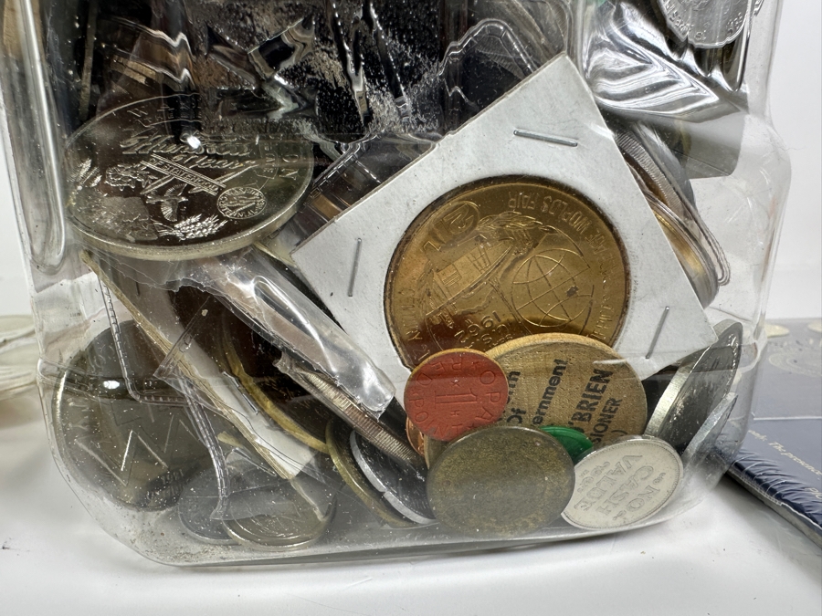 Container Filled With 14 Pounds Plus Of Tokens, Medals & Exonumia [Photo 15]