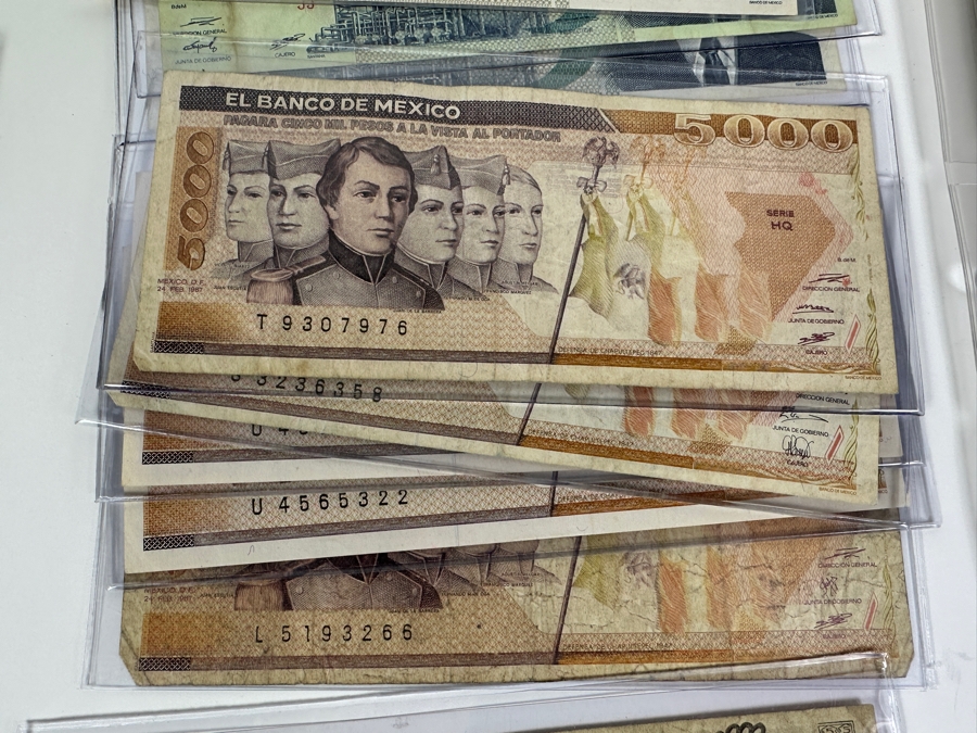 Mexican Coin & Currency Collection 56 Bills And 80 Coins [Photo 13]