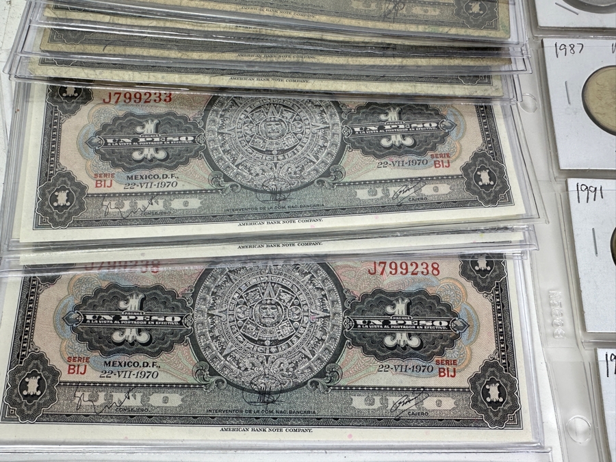 Mexican Coin & Currency Collection 56 Bills And 80 Coins [Photo 11]