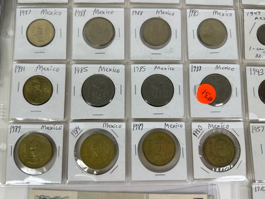 Mexican Coin & Currency Collection 56 Bills And 80 Coins [Photo 3]