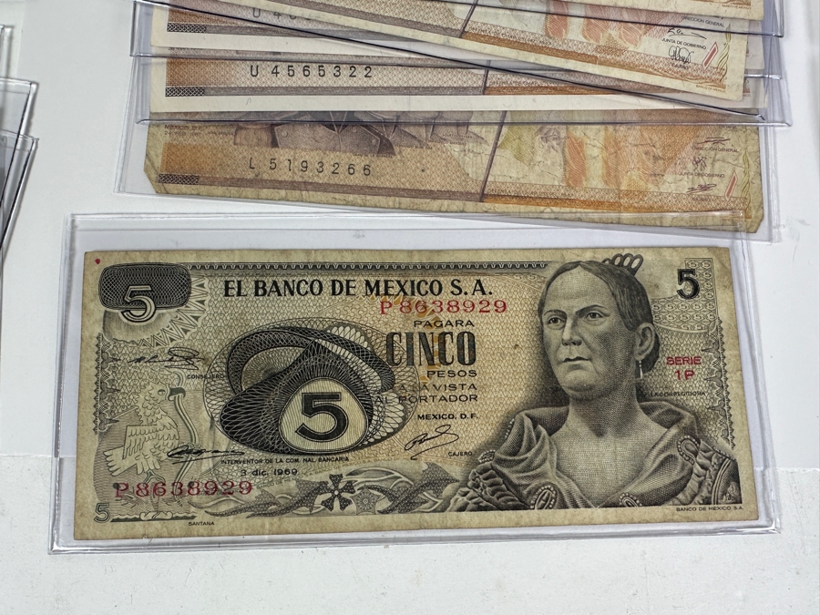 Mexican Coin & Currency Collection 56 Bills And 80 Coins [Photo 14]