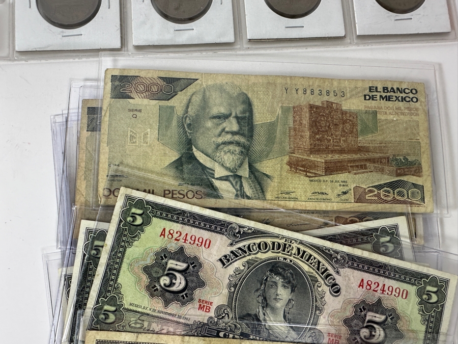 Mexican Coin & Currency Collection 56 Bills And 80 Coins [Photo 15]