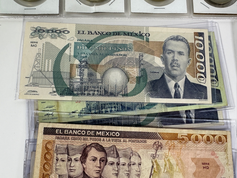 Mexican Coin & Currency Collection 56 Bills And 80 Coins [Photo 12]