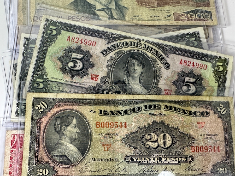 Mexican Coin & Currency Collection 56 Bills And 80 Coins [Photo 16]