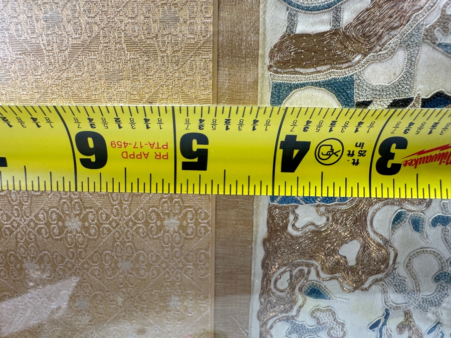 Pair Of Vintage Chinese Embroideries 4 X 22 Framed 11.5 X 29 [Photo 11]