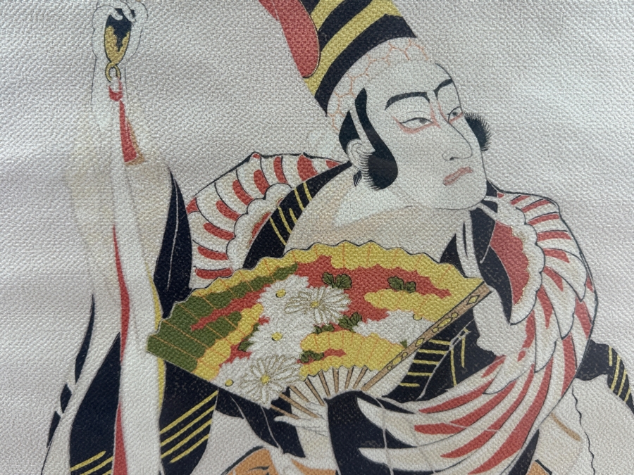 Vintage Japanese Silk Scroll Painting 22 X 26 Framed 28.5 X 43 [Photo 6]
