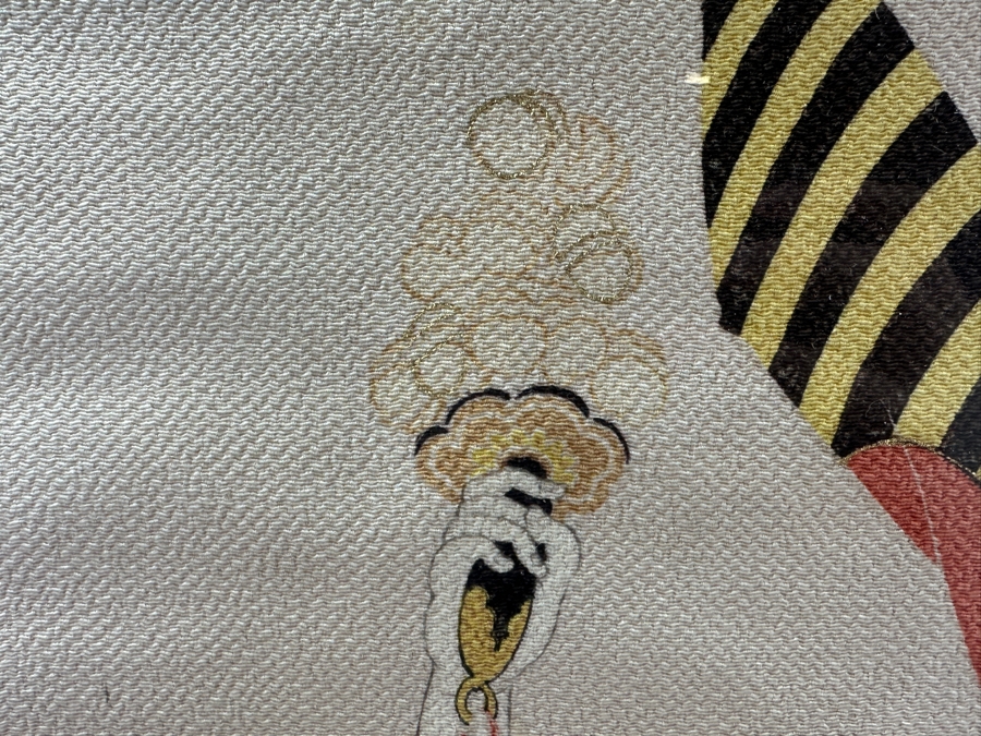 Vintage Japanese Silk Scroll Painting 22 X 26 Framed 28.5 X 43 [Photo 4]