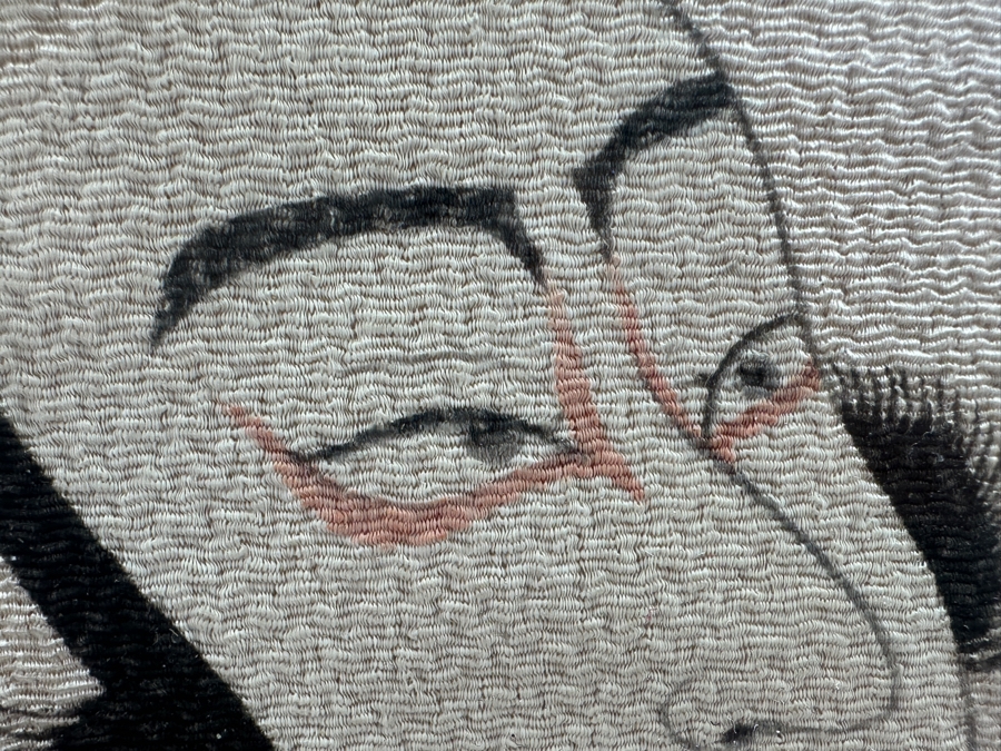 Vintage Japanese Silk Scroll Painting 22 X 26 Framed 28.5 X 43 [Photo 10]