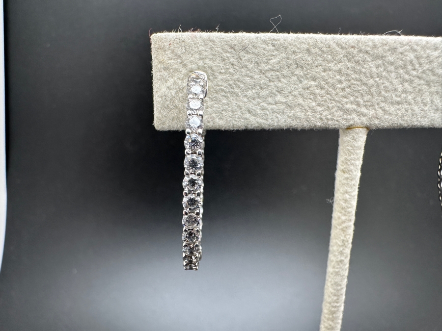 Two Pairs Of Sterling Silver Earrings 9.8g [Photo 7]