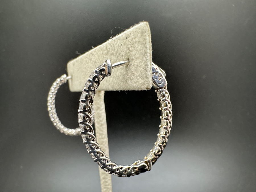 Two Pairs Of Sterling Silver Earrings 9.8g [Photo 9]