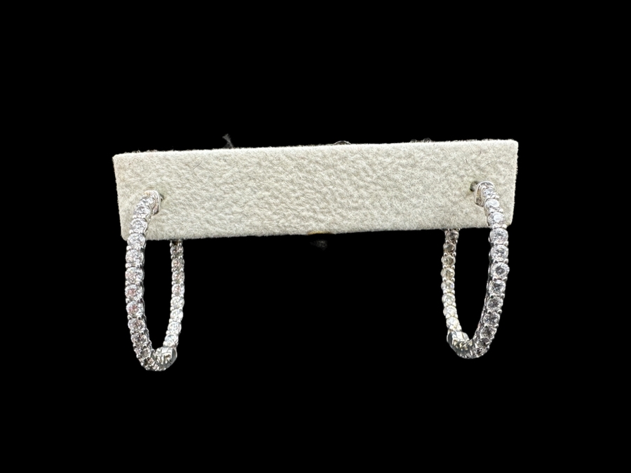 Two Pairs Of Sterling Silver Earrings 9.8g [Photo 3]