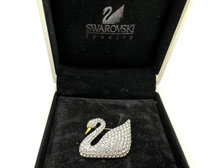 Swarovski Swan Pin Brooch