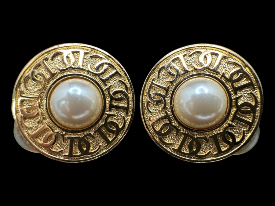 Christian Dior Signed Clip-On Earrings [Photo 1]