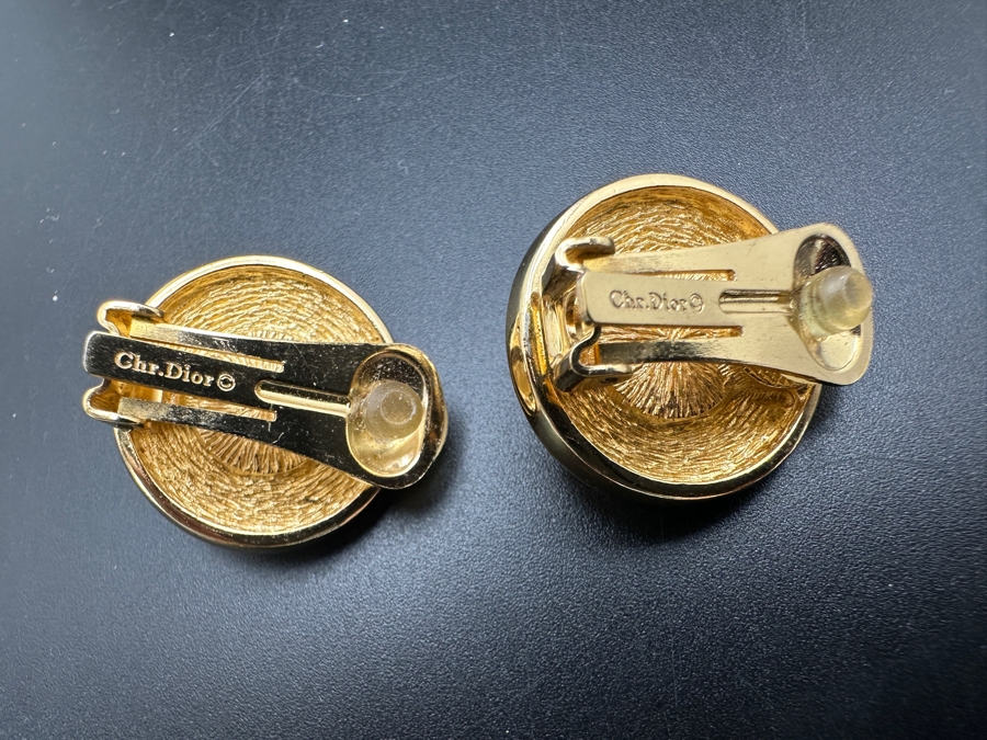 Christian Dior Signed Clip-On Earrings [Photo 3]