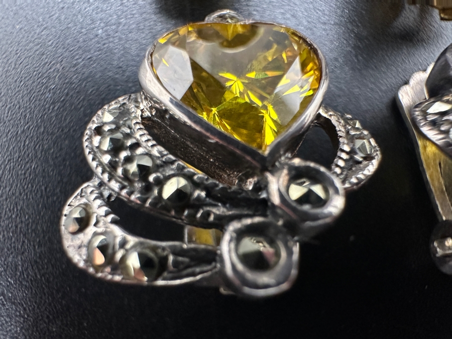 Vintage Sterling Silver Clip-On Earrings (Bottom) And Panther Costume Clip-On Earrings (Top) [Photo 4]