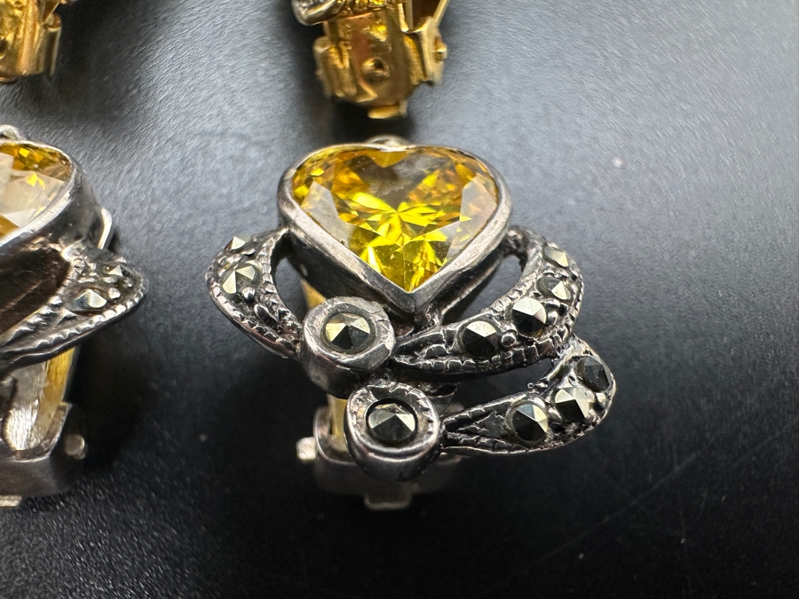 Vintage Sterling Silver Clip-On Earrings (Bottom) And Panther Costume Clip-On Earrings (Top) [Photo 6]