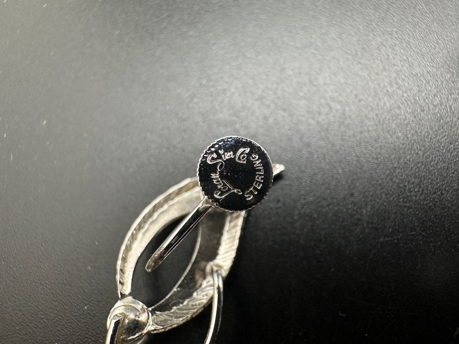 Sterling Silver Brooch Pin With Matching Earrings Signed Loran Sim 7.8g [Photo 6]