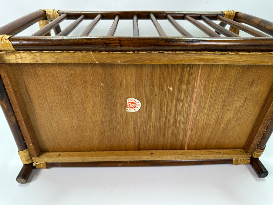 Mid Century Modern Rattan Magazine Rack 18'W x 10'D x 15'H [Photo 6]