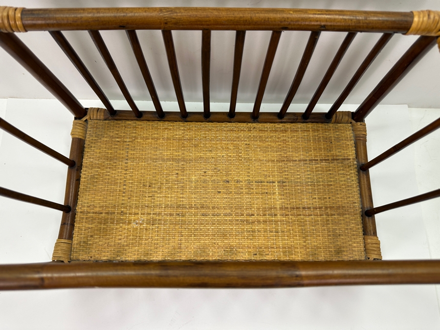 Mid Century Modern Rattan Magazine Rack 18'W x 10'D x 15'H [Photo 4]