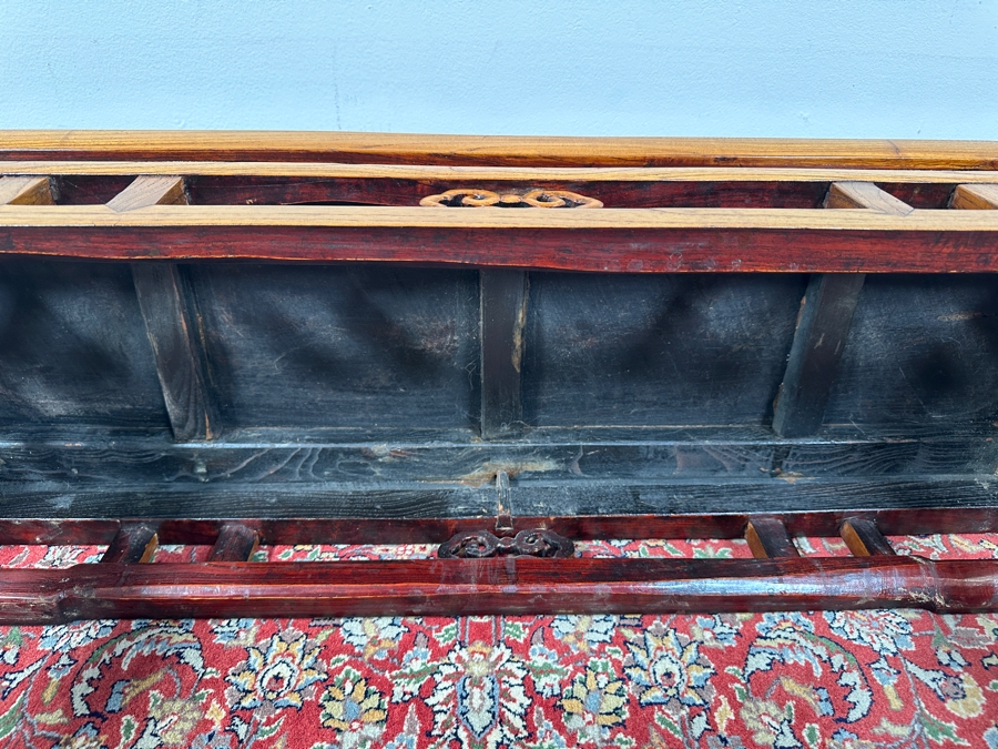 Vintage Chinese Wooden Bench Low Table 42.5W X 13D X 19H [Photo 8]