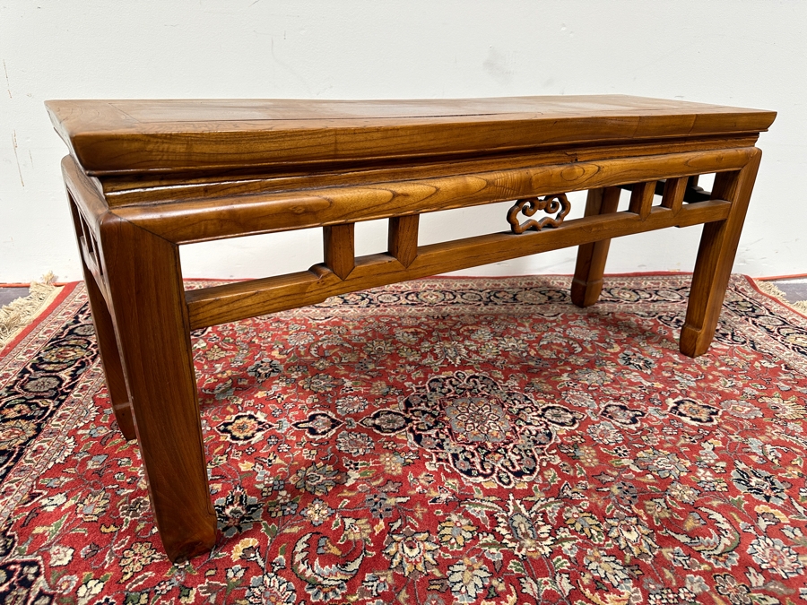 Vintage Chinese Wooden Bench Low Table 42.5W X 13D X 19H [Photo 5]