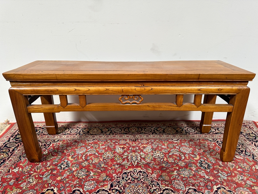 Vintage Chinese Wooden Bench Low Table 42.5W X 13D X 19H [Photo 4]