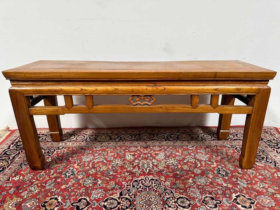 Vintage Chinese Wooden Bench Low Table 42.5W X 13D X 19H [Photo 2]