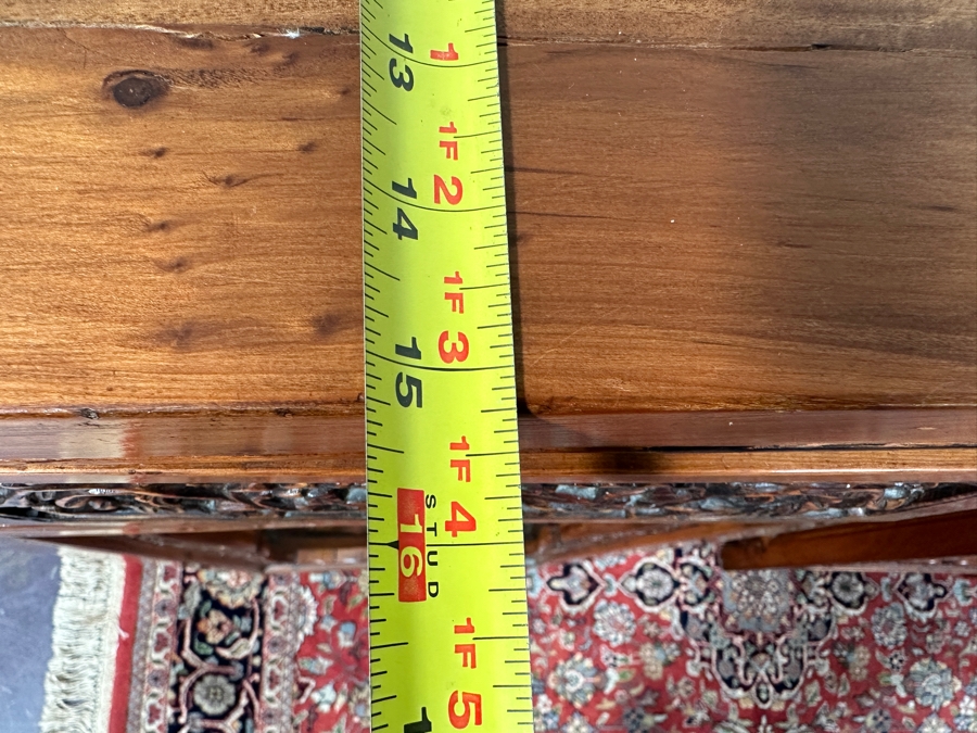 Pair of Chinese Hand Carved Pedestals with Drawers 15.5'W x 15.5'D x 34'H [Photo 21]