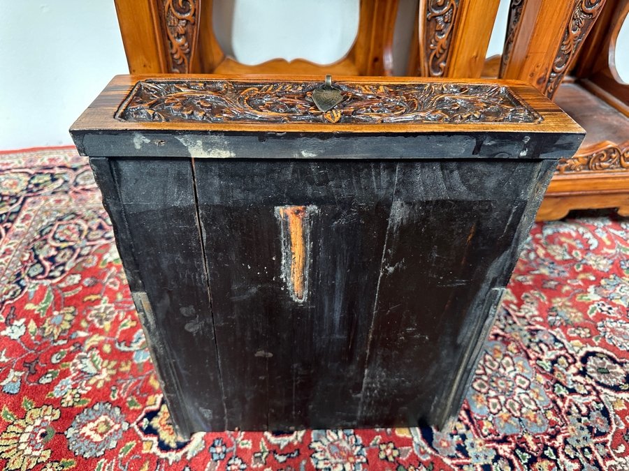 Pair of Chinese Hand Carved Pedestals with Drawers 15.5'W x 15.5'D x 34'H [Photo 12]