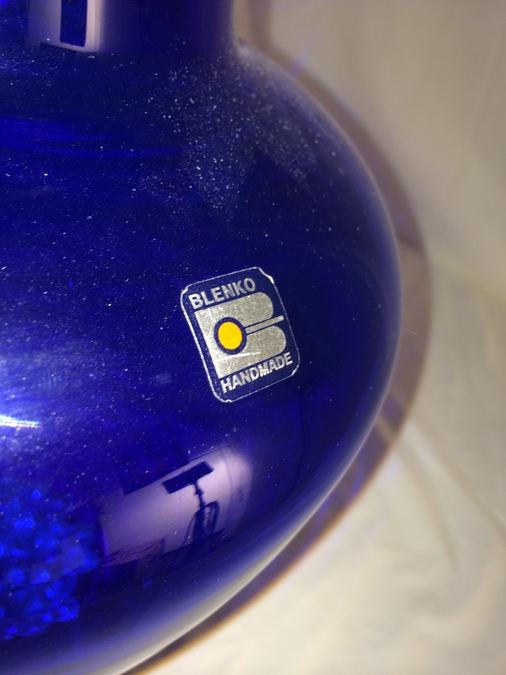 Large Blue Blenko Handmade Vase [Photo 2]