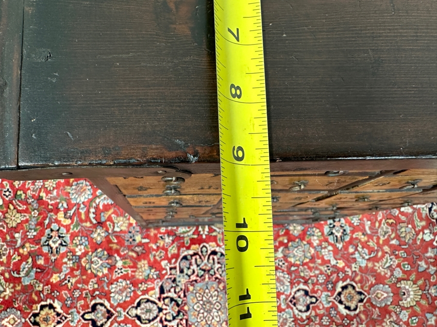 Vintage Wooden Chinese Apothecary Cabinet with Hand-Carved Detailing 19.5'W x 9'D x 27.5'H [Photo 14]