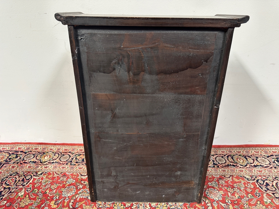 Vintage Wooden Chinese Apothecary Cabinet with Hand-Carved Detailing 19.5'W x 9'D x 27.5'H [Photo 8]
