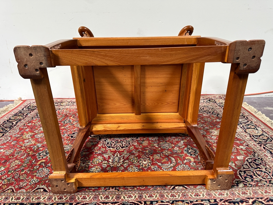 Vintage Mid-Century Chinese Carved Huanghuali Wood Horseshoe Throne Arm Chair 27W X 24D X 39H [Photo 25]