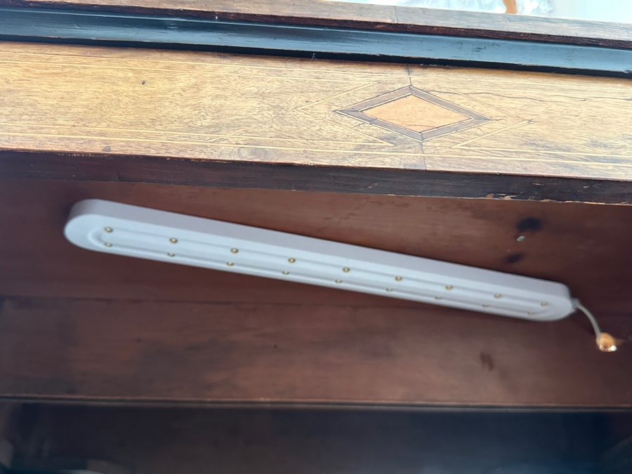 Antique Victorian Walnut Display Cabinet with Added LED Light 29.5'W x 12'D x 40'H [Photo 11]