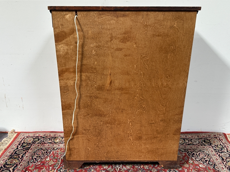 Antique Victorian Walnut Display Cabinet with Added LED Light 29.5'W x 12'D x 40'H [Photo 12]