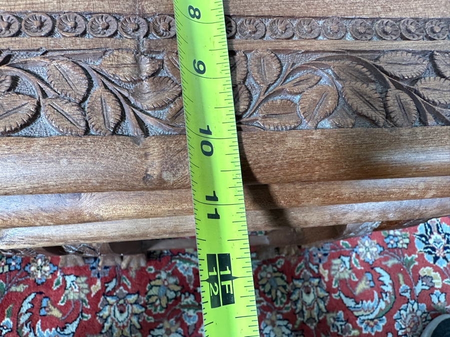 Set of Three Carved Wooden Nesting Tables 15'W x 11'D x 15.5'H [Photo 9]