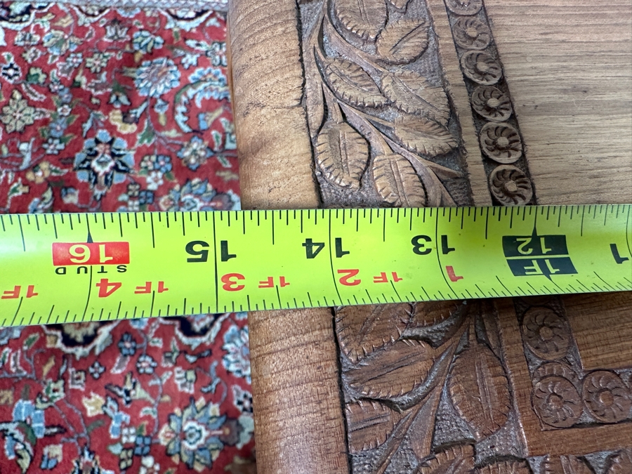 Set of Three Carved Wooden Nesting Tables 15'W x 11'D x 15.5'H [Photo 8]