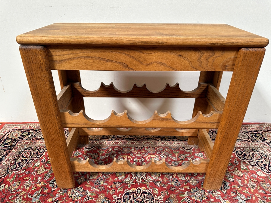 Vintage Oak 14 Bottle Wine Rack 27.5W x 12'D x 25'H [Photo 3]