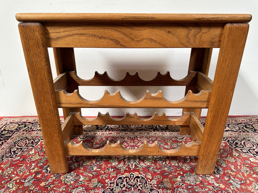 Vintage Oak 14 Bottle Wine Rack 27.5W x 12'D x 25'H [Photo 4]