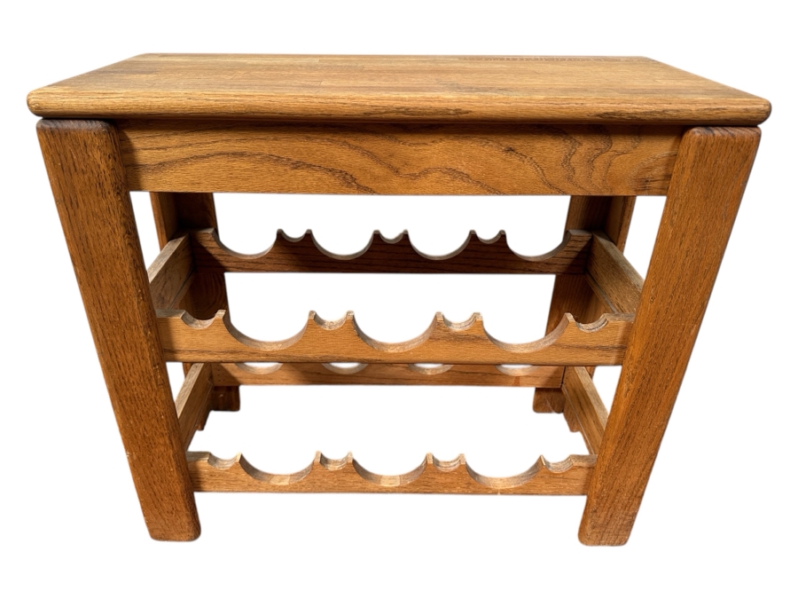 Vintage Oak 14 Bottle Wine Rack 27.5W x 12'D x 25'H [Photo 1]