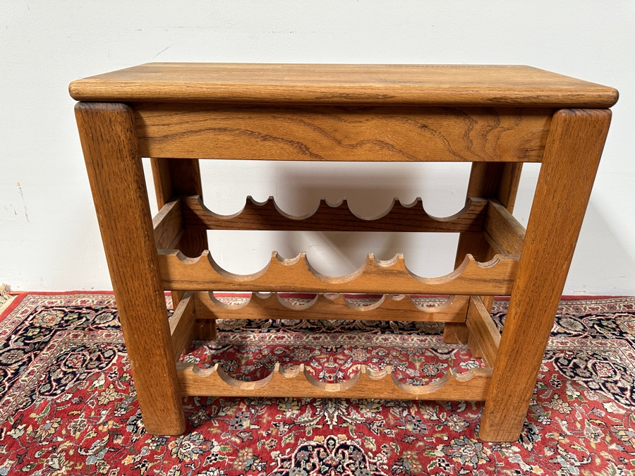 Vintage Oak 14 Bottle Wine Rack 27.5W x 12'D x 25'H [Photo 2]