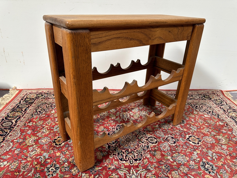 Vintage Oak 14 Bottle Wine Rack 27.5W x 12'D x 25'H [Photo 6]