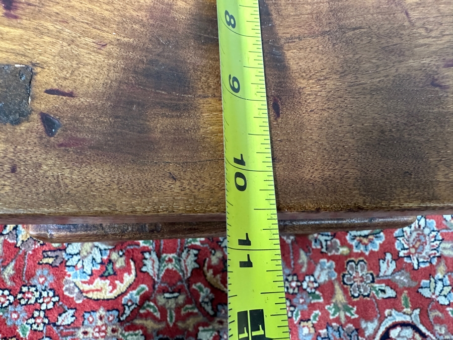 Vintage Wooden Chinese End Table with Drawer 10.5'W x 10.5'D x 10'H [Photo 12]