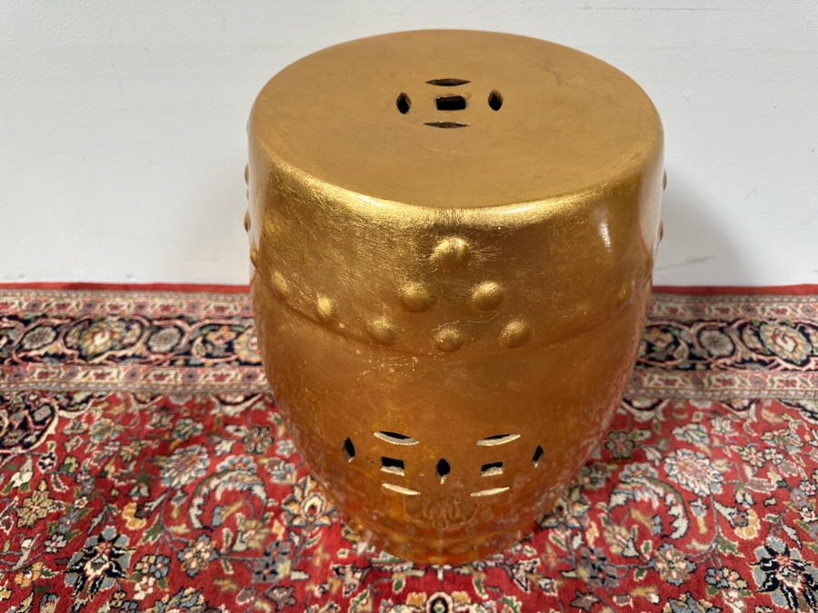 Gold Ceramic Garden Stool 18'H [Photo 4]